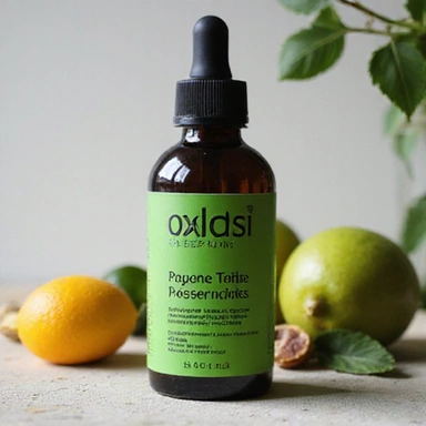 VitaMasculin product bottle with a green and black label, natural ingredients in background