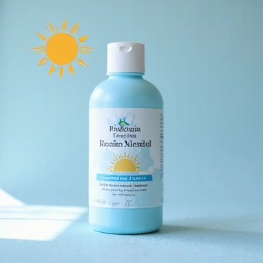 Vitamina D3 K2 product bottle with a light blue and white label, sun and bone illustration in background